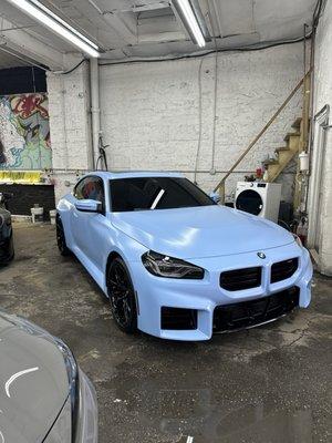 2024 BMW M2 wrapped in stek matte PPF