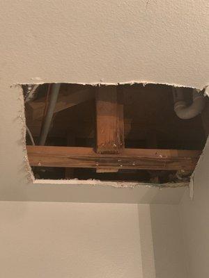 Leak in ceiling