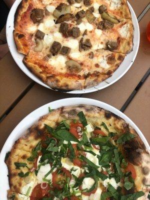 Sausage + candied Cipollini (Top) Featured pie (bottom)