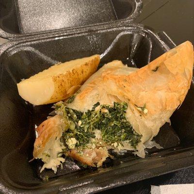 Greek Spinach Pie Dinner Absolutely disgusting tastes like it's been microwaved the Phyllo dough is chewy not edible