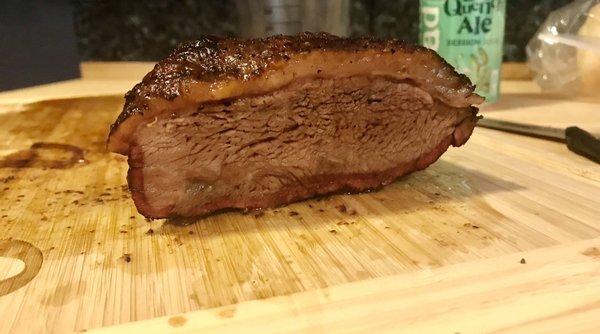 Picanha slow-smoked like brisket.