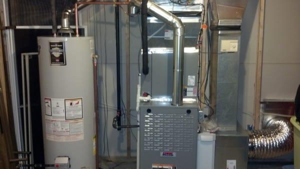 New install of a new furnace, ac coil, air cleaner, water heater and reconnected an existing humidifier.