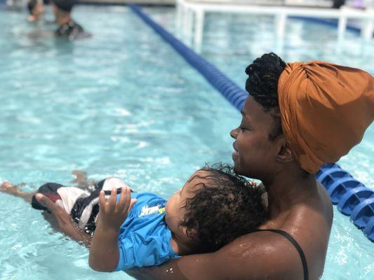 Infant swim class.