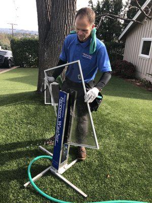 We use a screen cleaning machine on your screens!