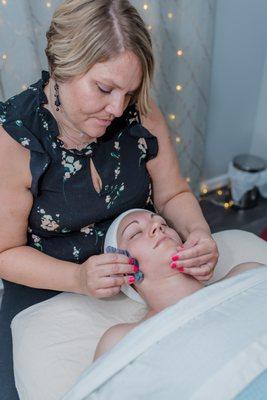 Gua Sha facial massage