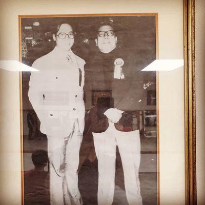 Kenneth Chung on left, Sifu Eddie Chong's Sifu, and our Sigung; Leung Sheung on right, first student of Ip Man.