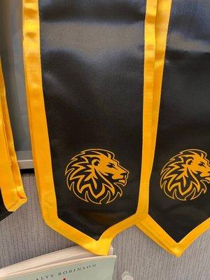 Mascot DTG print on graduation stoles