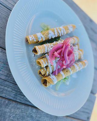 Beef and potato flautas