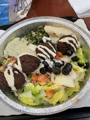 Falafel Plate was okay. The falafel balls were dry. Salad was okay! The humus was yummy!!