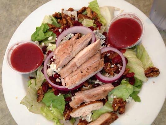 Chicken cranberry and walnut salad for lunch.