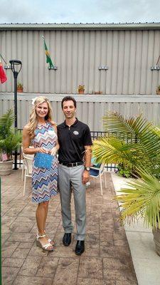 Jessica and Derek Tye at a client event this past summer at the Club at Harpers Point