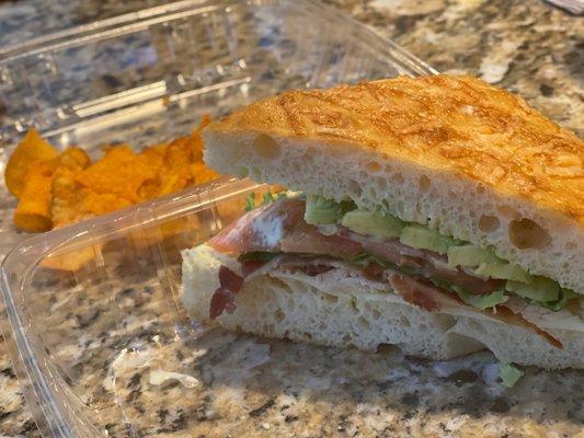 Turkey Bacon Avocado Tomato Sandwich