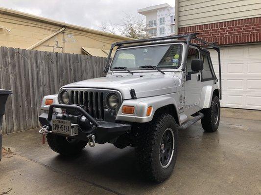 After a 2" lift install at Texas Off-road & Performance.