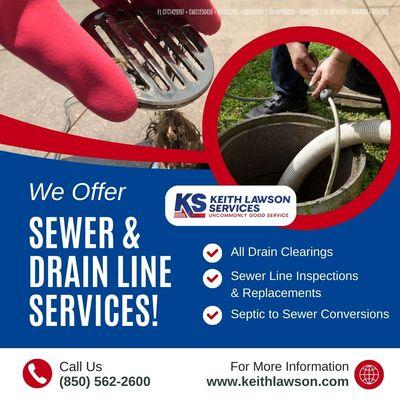 We Provide Sewer & Drain Line Services Around Tallahassee