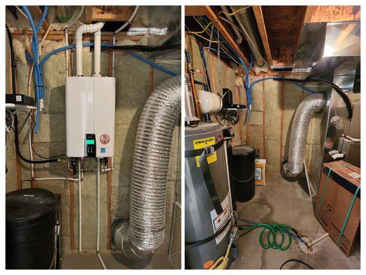 Before and After of Tankless Install