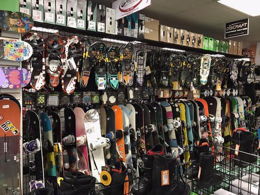 Gently used snowboards and bindings