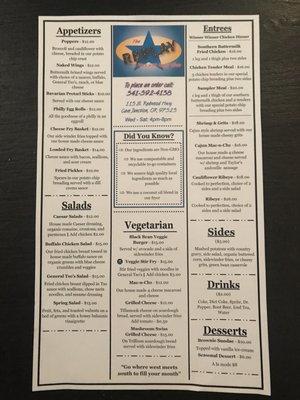 Our new menu!