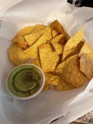 Don Caberto's $8.00 dollars chips and guacamole