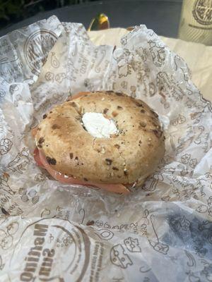 Lox bagel with cream cheese