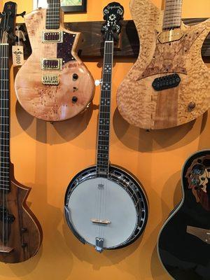 I like to have at least one banjo stocked!  Our luthier, Colin, has a ton of banjo repair experience too!