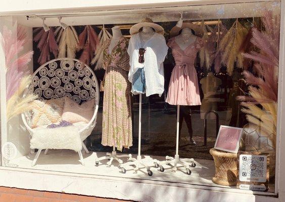 Cute window, cute clothes on 4th street. Downtown Santa Rosa