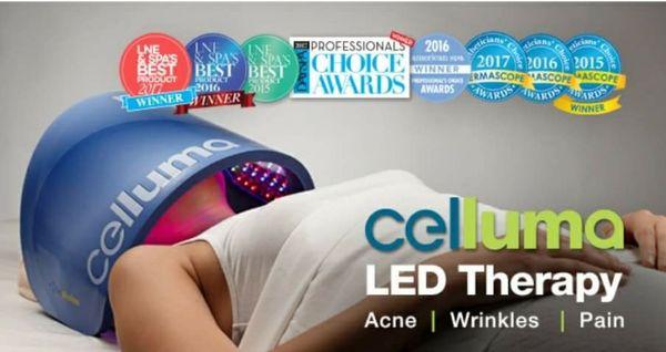 Celluma Award Winning Light Therapy !
 The application of the specific wavelengths of light to tissue to obtain therapeutic benefits.