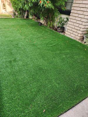 This is the turf before getting installed and getting the sand put in to cushion it.