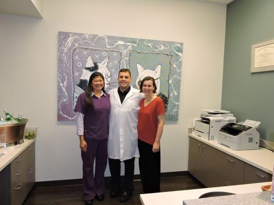 Our technician, Sharon Edmund, Dr. Richard Lester, and Office Manager Kathy Lester