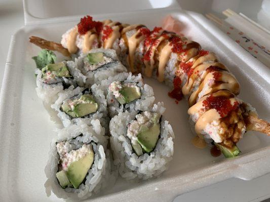 California Roll and Pink Lady Roll