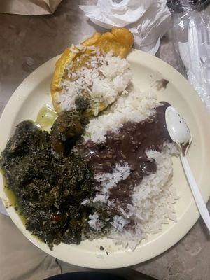 White rice and Lalo Full Plate(Spinach)