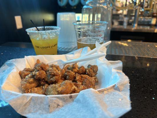 Highly recommend! Drinks and drinks are on point! Popcorn chicken blows anything else you have ever had out of the water