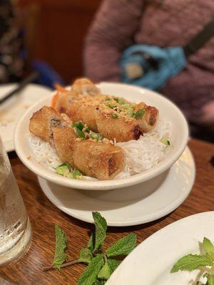 Crispy pork, spring rolls, vermicelli