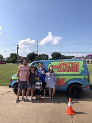 Posing with the Mystery Machine