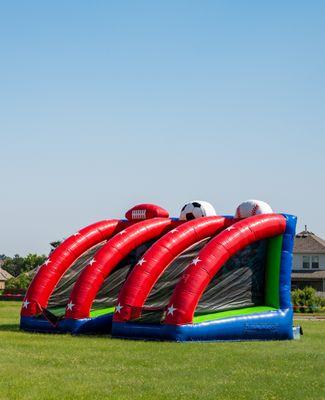 3 lane sports throw inflatable rental