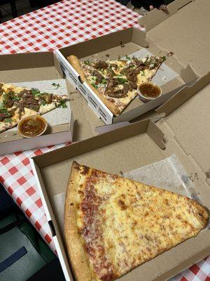 Birria and cheese pizza