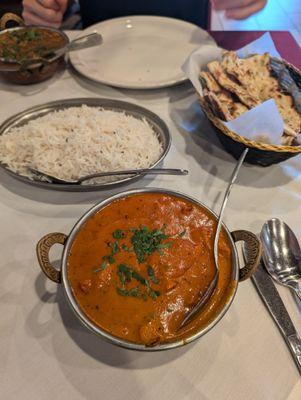 Chana Masala, Garlic Naan, Butter Chicken