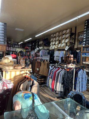 Western wear, boots, hats, shirts, vests, belts and buckles