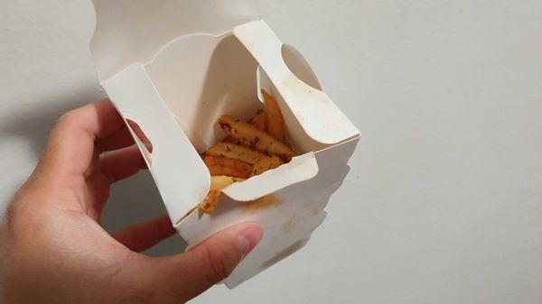 Half filled fries box