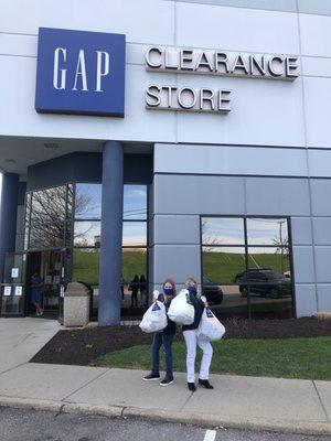 Adrianna and Vera love the GAP Clearance Store!