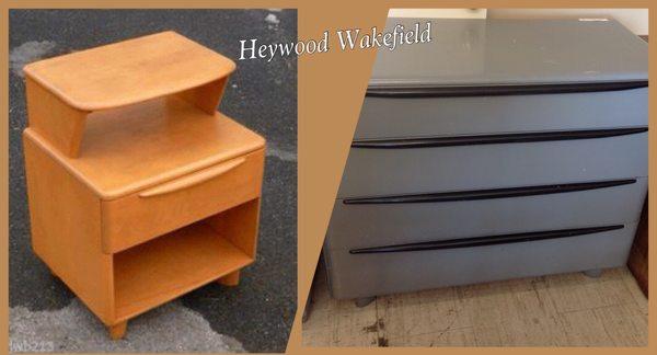 Retro nightstand painted to match this dresser. $19+DIY refinishing=a bargain!