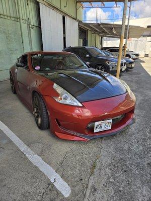 custom body kits are accepted through our shop with or without insurance. this one was a insurance claim and we repaired bumper and hood