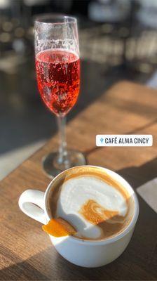 Cranberry mimosa & the Cafe Miel