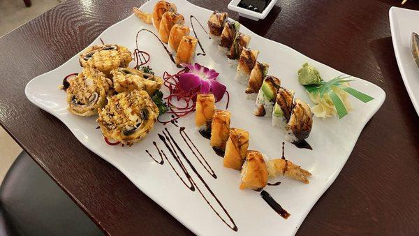 Monkey Brain, Salmon Temptation Roll, Dragon Roll