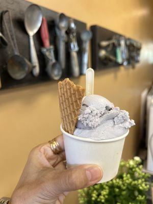 Honey Lavender and Mexican chocolate in single cup  Single Scoop of Ice Cream