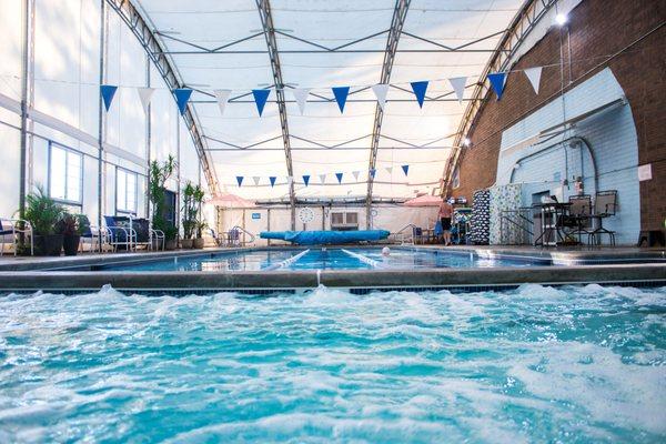 Pool covered for winter months; cover comes off in the spring.