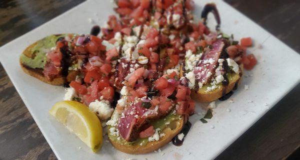 Ahi tuna brushetta