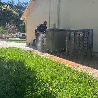 Quick condenser tune up getting ready for the hot summer!