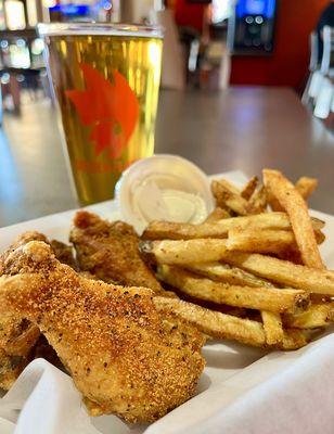 Beer Meal Deal with Spicy Lemon Pepper bone-in wings and classic fries