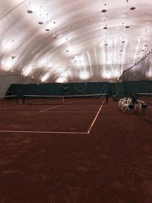 Indoor clay court at Sutton East.