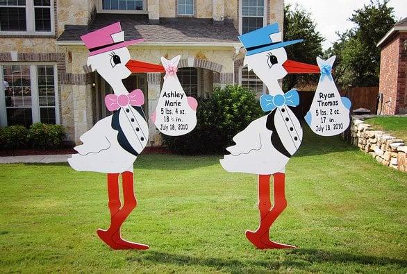 Call Cary's Yard Cards  to celebrate the birth of your new baby, grandchild, niece or nephew with a stork sign in their yard. 910-336-7786